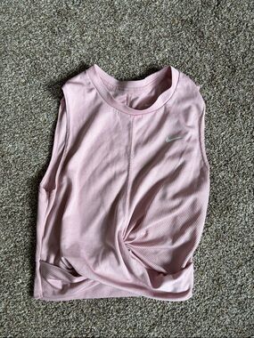 Nike Pink Ribbed Athletic Tank Top